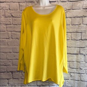 Tahari Woman Bright Yellow Long Sleeve Top Size 2XL